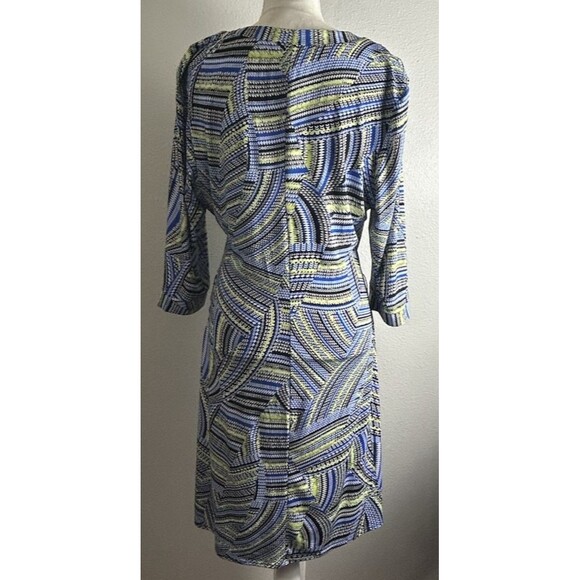 Laundry by Shelli Segal Faux Wrap Bodycon Geo Print Stretch Dress Size Large - Picture 2 of 10